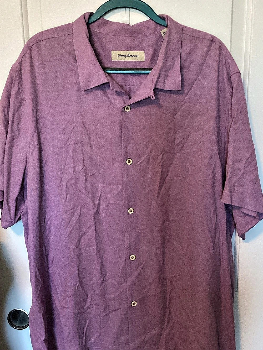 Tommy Bahama Barbuda Bay Button Front Shirt in Purple XXL NWT